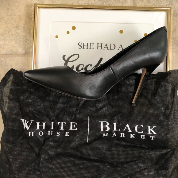 White House Black Market Shoes - WHBM black leather pumps